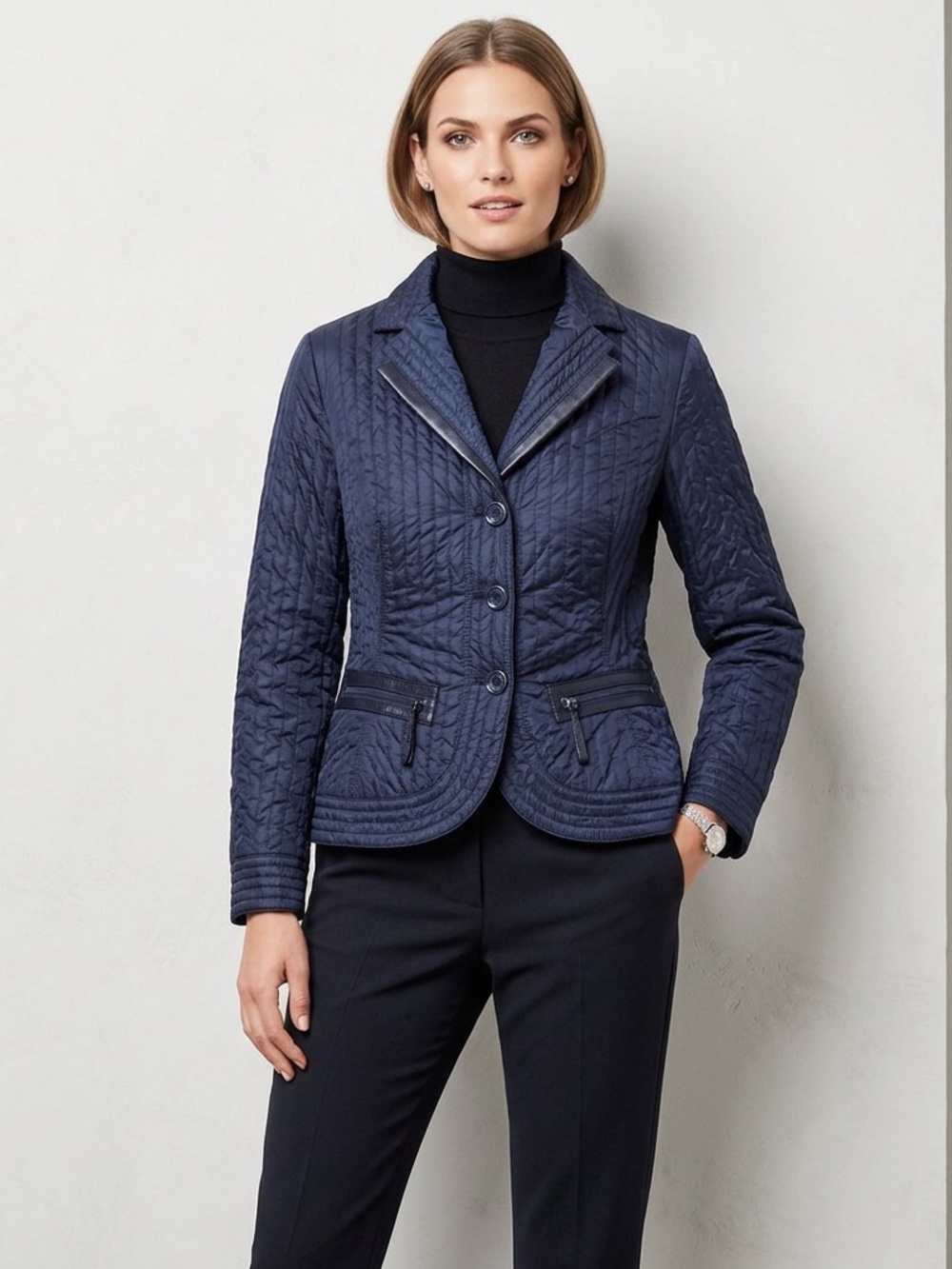 Armani Collezioni navy blue puffer jacket